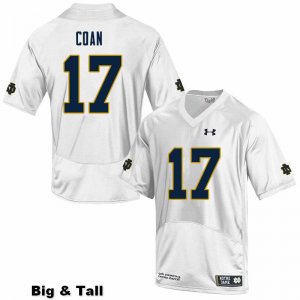 Notre Dame Fighting Irish Men's Jack Coan #17 White Under Armour Authentic Stitched Big & Tall College NCAA Football Jersey HQN0599XF